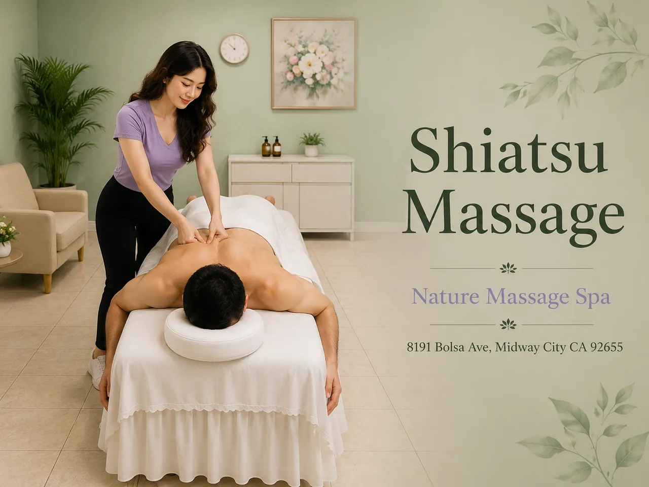 Shiatsu Massage in Midway City, CA at Nature Massage Spa